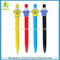 Promotional novelty plastic ballpoint pen with custom cartoon clip